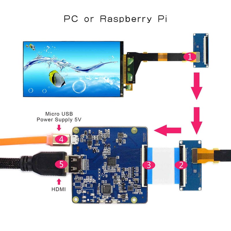 VSDISPLAY for 3D Printer Replacement Display,5.5 Inch LS055R1SX04 1440X2560 2K IPS LCD Screen with to Mipi LCD Controller Board - Image 5
